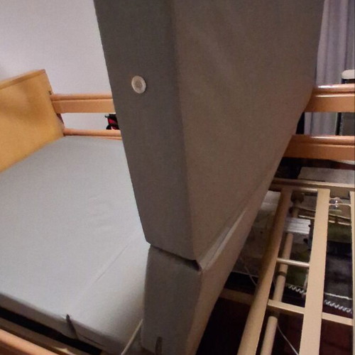 Electric hospital bed like new with mattress, wheels, and patient lifter