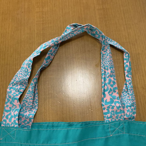 Attrattivo fabric shoulder bag, pink and green