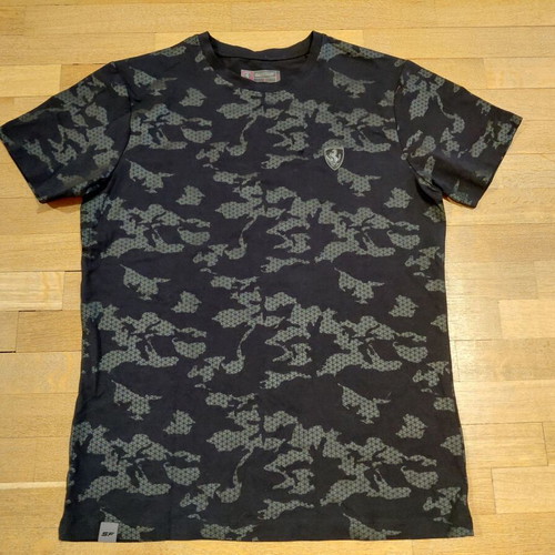 Scuderia Ferrari Camouflage Shirt Size S like new, black and gray