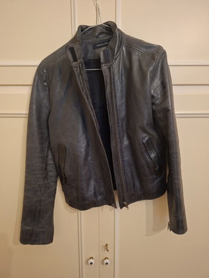 French Connection Rider leather jacket used, black, size M