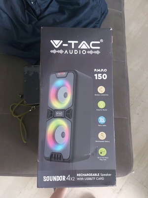 V-Tac audio wireless speaker new with party lights and rechargeable battery