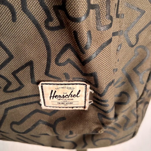 Herschel backpack special edition with Keith Haring print like new, khaki and black