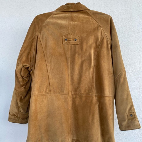 Men's leather jacket used, size XXL, tan color