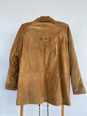 Men's leather jacket used, size XXL, tan color