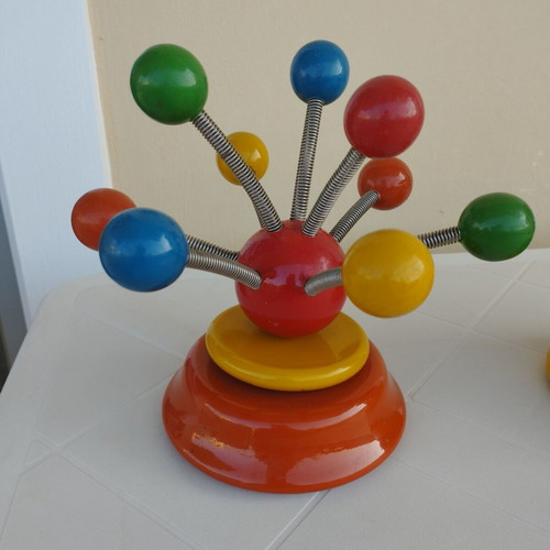 Wooden vintage decorative toys used, set of 2 pieces