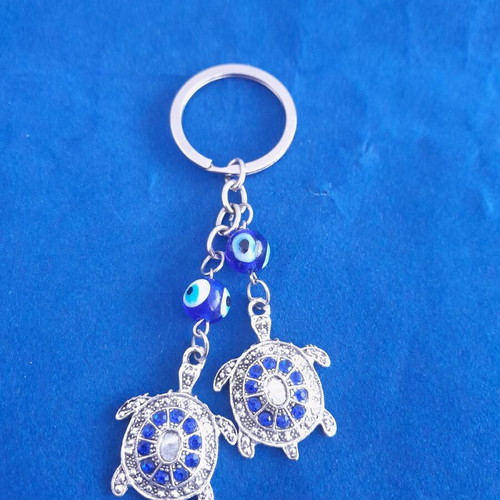 Keychain turtles new, metal blue