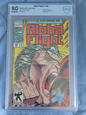 Alpha Flight #106 comic book like new, CBCS 9.0 certified