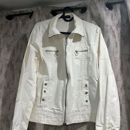 Fleece jacket like new, white, size L