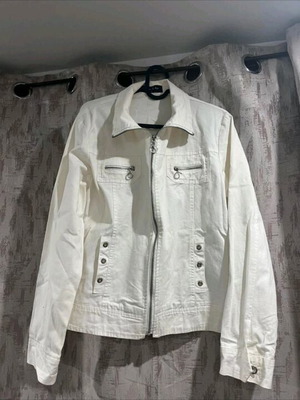 Fleece jacket like new, white, size L