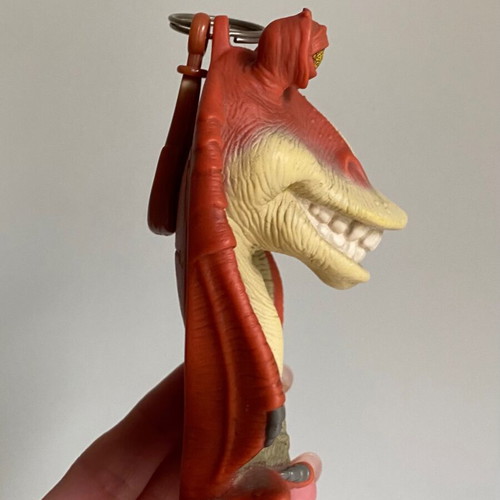 Vintage Star Wars Jar Jar Binks coin purse used, 1999 Applause
