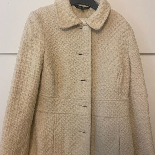 Wool blend coat used, 70% wool, beige, size S