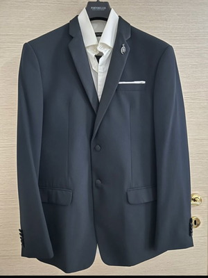 Italian wedding suit set jacket and trousers dark blue like new