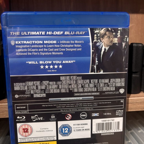 Inception Blu-ray like new, 2010 action fantasy thriller