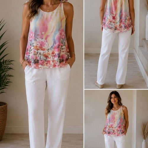 Stradivarius summer pants white like new