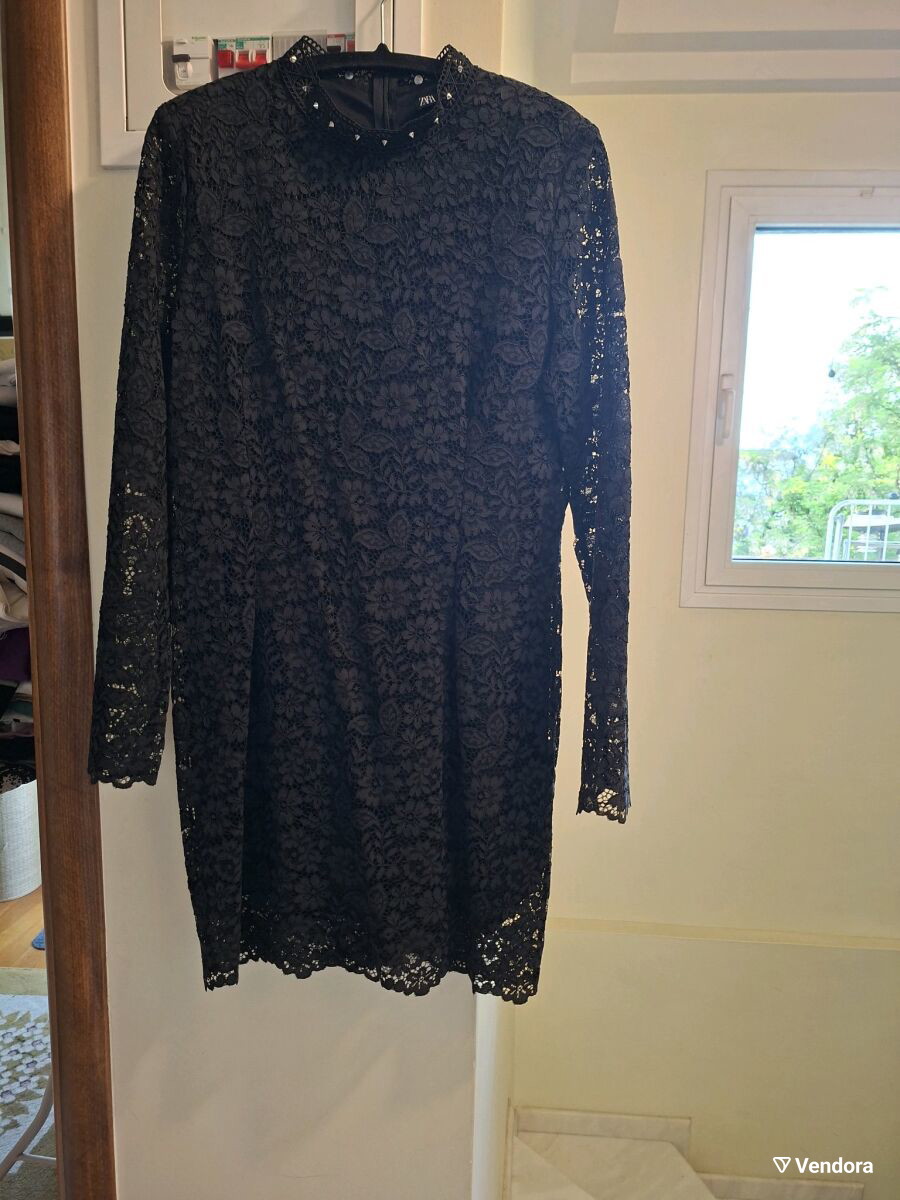 chinese dress ladies Core Joy Guipure Lace Mini Dress - Black