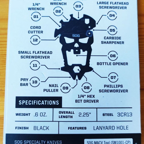 SOG MacV Tool new multi-tool with 12 functions