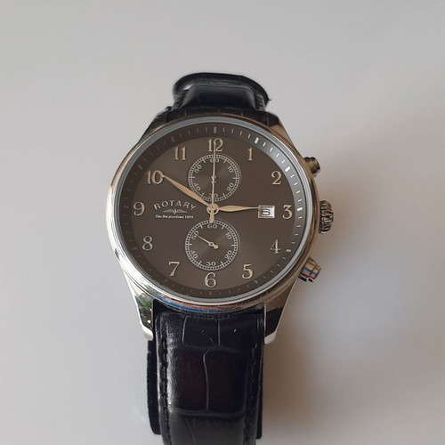 Rotary wristwatch men ultra slim new, leather strap