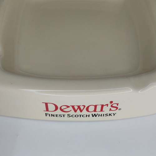 Dewar's ceramic ashtray used, 16cm x 16cm