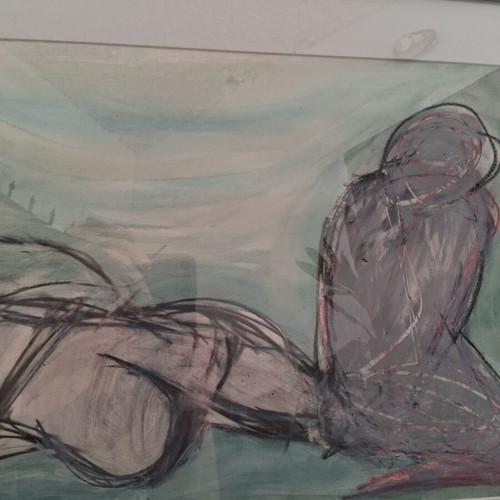 Painting "Gymna" framed 40×50cm, signed