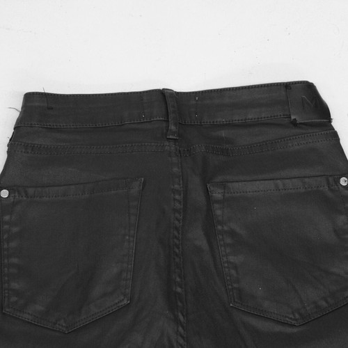 Mango black slim fit leather-look elastic pants used
