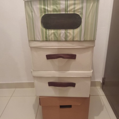Storage boxes used, set of 4 pieces