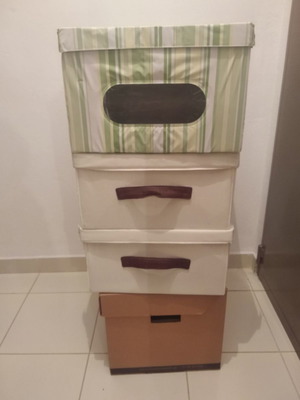 Storage boxes used, set of 4 pieces