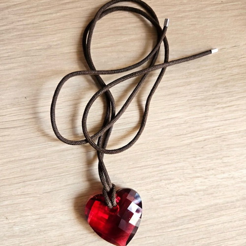 Swarovski necklace like new with red heart crystals