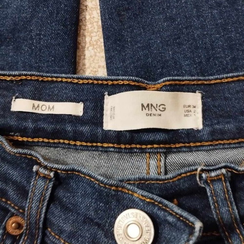 Mango slim mom jeans used, high waist, size 34, blue