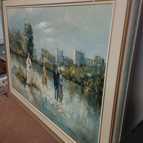 Painting The Walk used on canvas with wooden frame