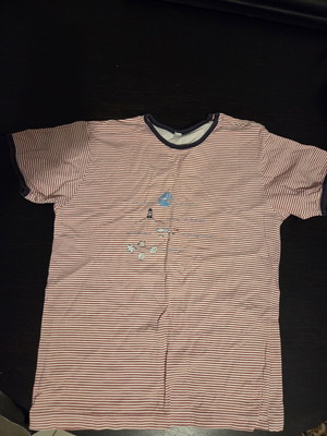 Children's striped T-shirt with sea designs, like new, size 152 cm