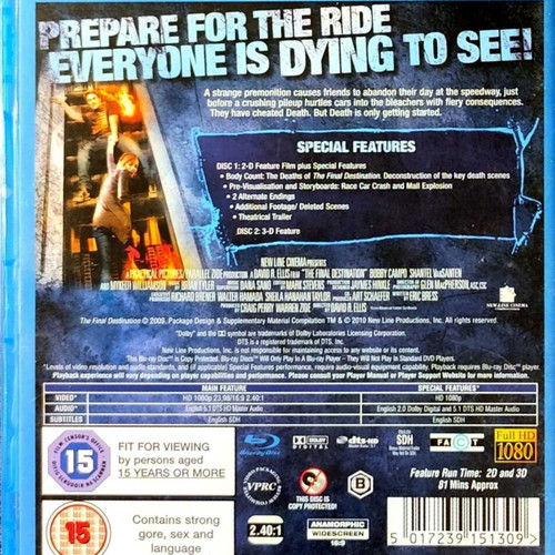 Blu-Ray The Final Destination 3D used, fantasy thriller adventure