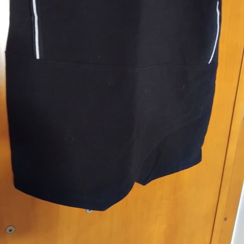Stradivarius mini black dress with white trim and chest transparency like new