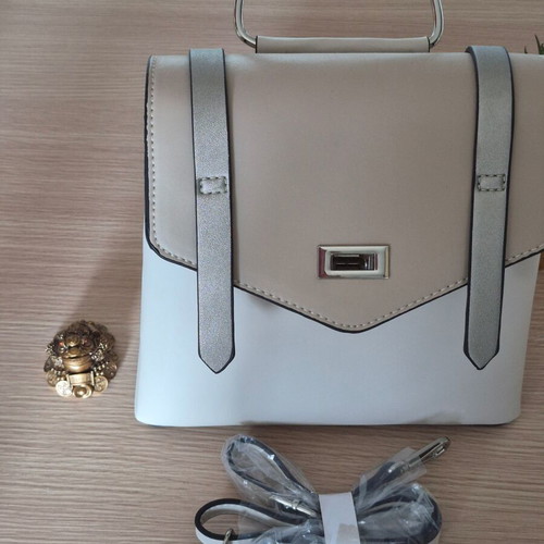 Bag backpack new with steel handle beige