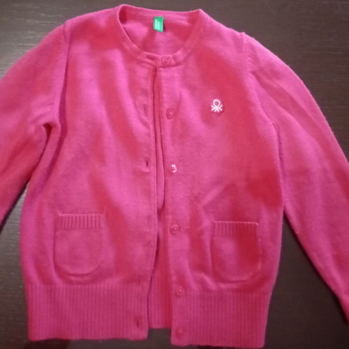 Girls' cardigans used, pack of 2, brown and pink, Benetton