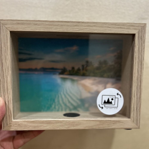 Wooden shadow box money bank new with photo frame