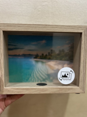 Wooden shadow box money bank new with photo frame