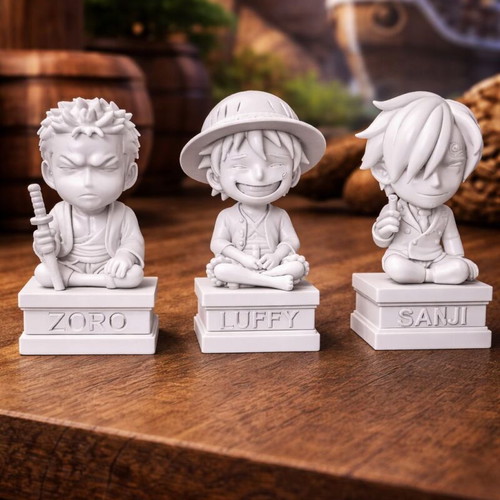 One Piece collection Luffy, Zoro, Sanji new 3D printed figures