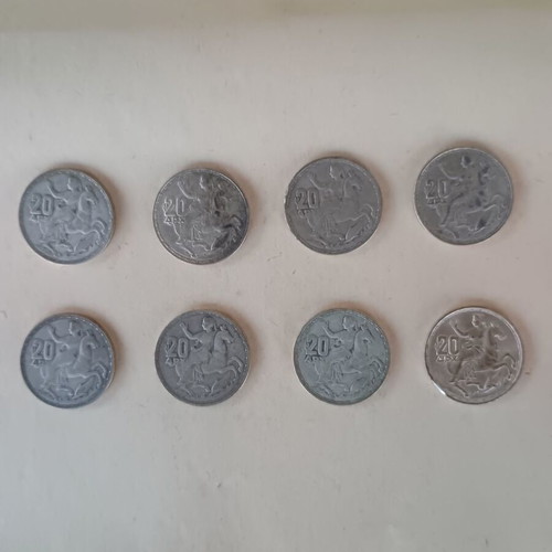 20 Drachma Silver Coins 1960 like new, King Pavlos