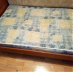  Κρεβάτι ξύλινο ημίδιπλο χωρίς στρώμα Θεσσαλονίκη