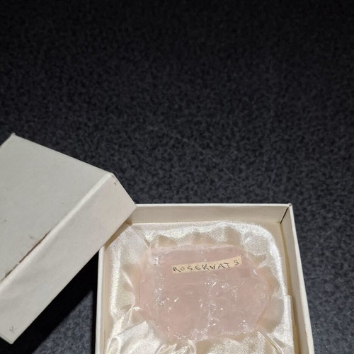 Rose Quartz natural raw stone in gift box, like new