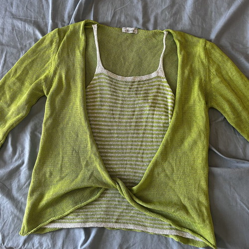 Albertini knitted twin set lime green, large