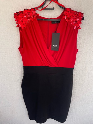 Ax Paris dress two-tone, new, size XL, black and red