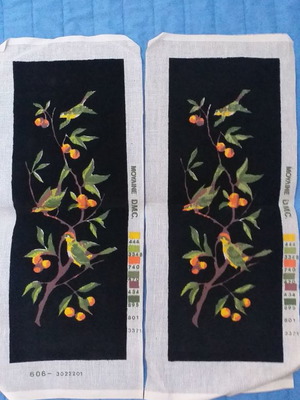 Canvas for embroidery 2 new with velvet, size 18×49 cm