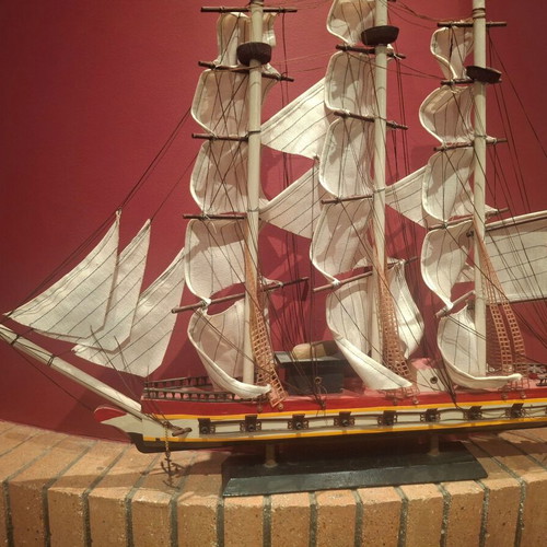 Wooden Decorative Sailing Ship like new, three-masted frigate