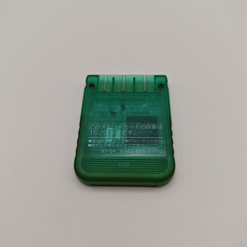PlayStation 1 Memory Card Emerald used, official Sony with Biohazard sticker