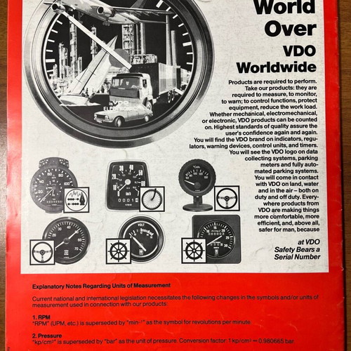 VDO Cockpit promotional brochure like new
