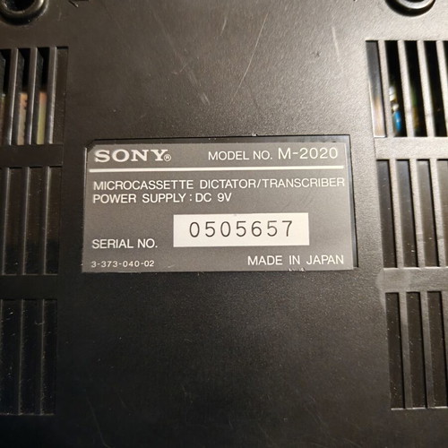Sony M-2020 Microcassette Dictator Transcriber used with accessories