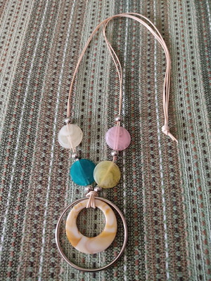 Necklace with colorful beads, new