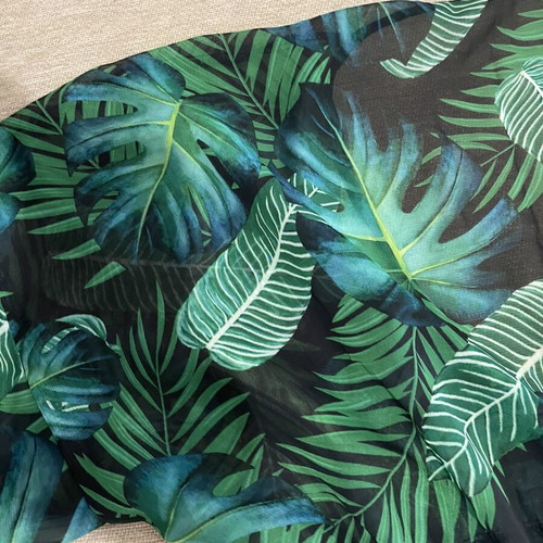 Swim Lushoire tropical print dress with waist tie, Shein