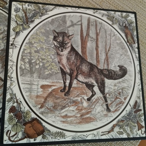 Coasters used, set of two, decorative art